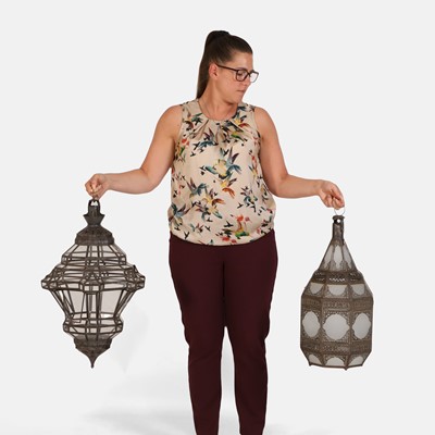 Lot 348 - Two Moorish tole lanterns