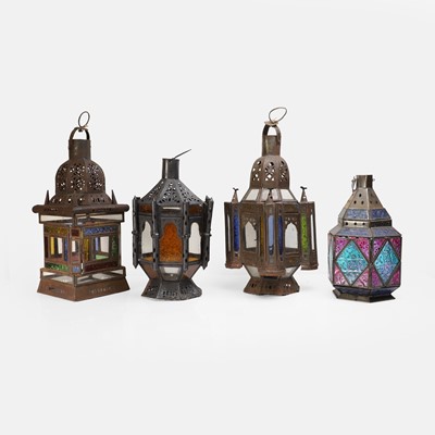 Lot 350 - Four Moorish toleware lanterns