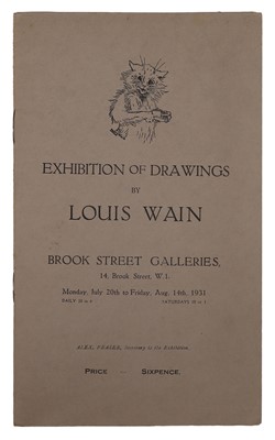 Lot 97 - An exhibition booklet for the 'Exhibition of Drawings by Louis Wain'