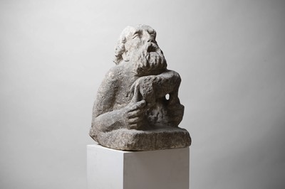 Lot 23 - A Medieval carved stone corbel of a saint