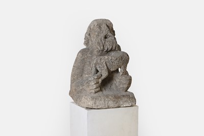 Lot 23 - A Medieval carved stone corbel of a saint