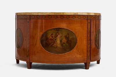 Lot 102 - A George III satinwood, Siena marble and porphyry commode