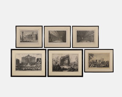 Lot 120 - A group of six black and white engravings of Rome