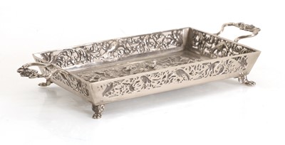 Lot 3 - A silver twin handled dish