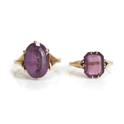 Lot 226 - Two amethyst set rings