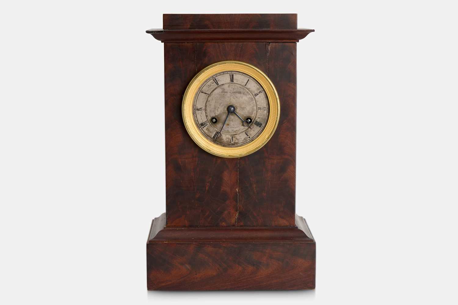Lot 74 - A mahogany mantel clock by Henry-Lepaute, Paris