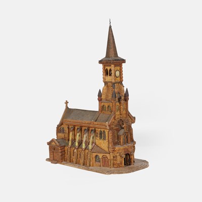 Lot 376 - A cork model of a church