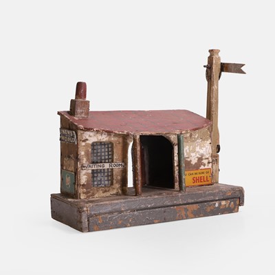 Lot 377 - A scratch-built model of a railway station