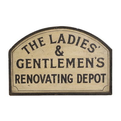 Lot 387 - A 'Ladies' and Gentlemen's Renovating Depot' trade sign