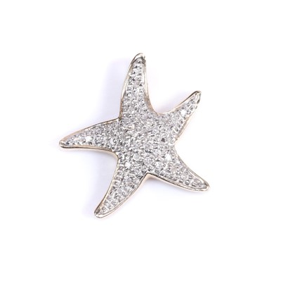 Lot 109 - A diamond set starfish pendant