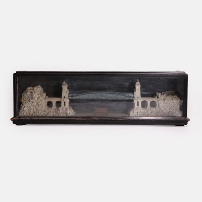 Lot 382 - A folk art diorama of an iron bridge