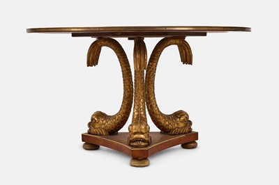Lot 196 - A Regency-style rosewood, mahogany and parcel-gilt centre table
