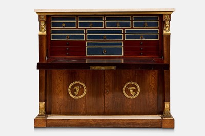 Lot 67 - A rosewood and gilt-metal-mounted secretaire