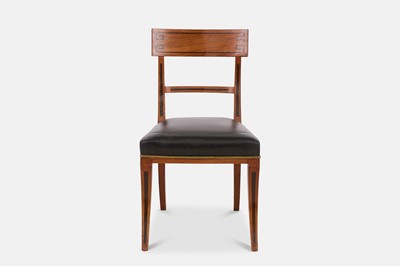 Lot 216 - A set of eight Regency mahogany klismos dining chairs