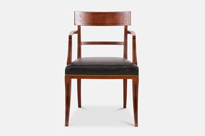 Lot 216 - A set of eight Regency mahogany klismos dining chairs