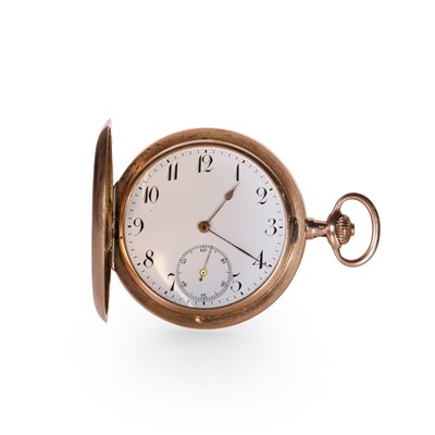 Lot 393 - A Swiss gold full hunter pocket watch