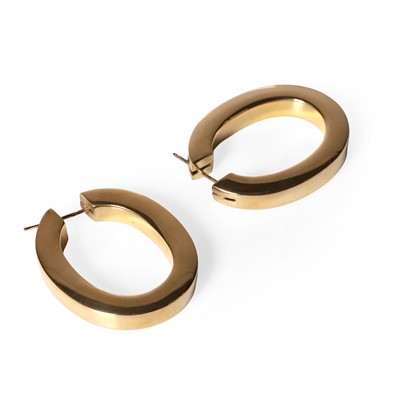 Lot 186 - A pair of 18ct gold hoop earrings