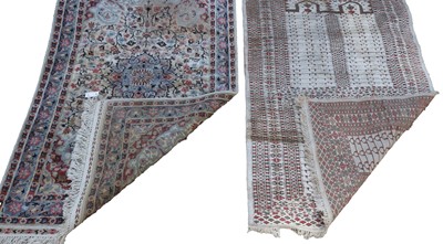 Lot 434 - Two silk prayer rugs