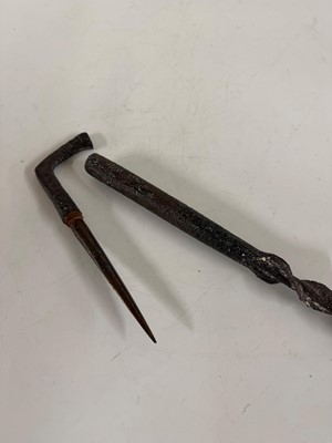 Lot 248 - A night watchman's or guardsman’s iron walking stick