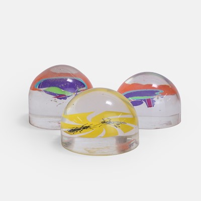 Lot 238 - Two Lucite psychedelic brain paperweights