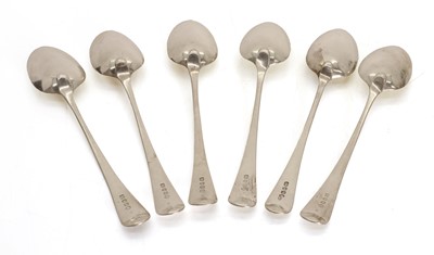 Lot 8 - A set of six William IV silver tablespoons