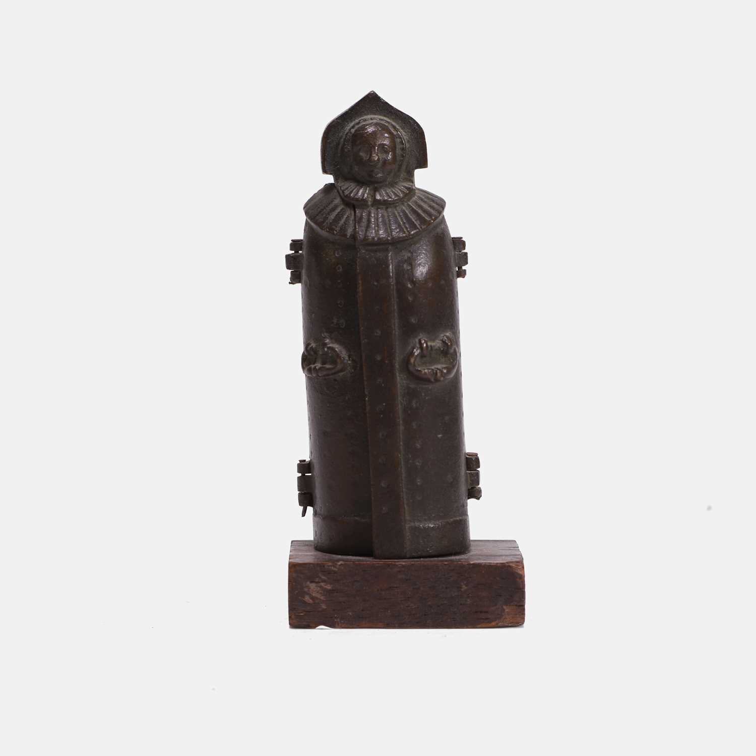 Lot 81 - A bronze novelty model of a Medieval iron maiden