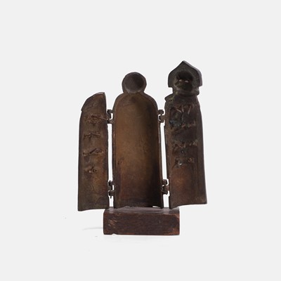 Lot 81 - A bronze novelty model of a Medieval iron maiden
