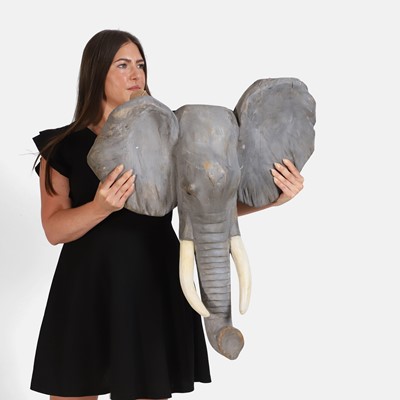Lot 147 - A Fairground Art carved mask of an elephant