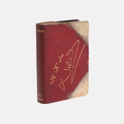Lot 293 - Of Noël Coward interest: a rare Prohibition gilt-metal and leather-mounted novelty spirit flask