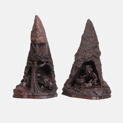 Lot 477 - A fine pair of 'root' carvings