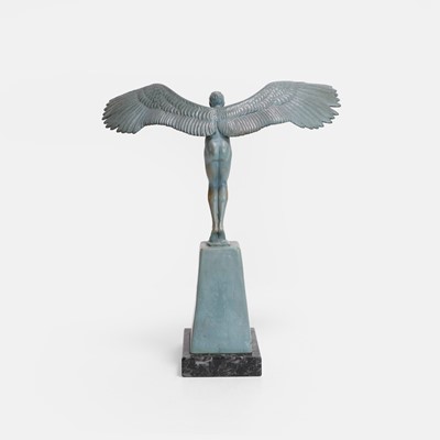 Lot 82 - An Art Deco blue patinated-bronze figure of Icarus