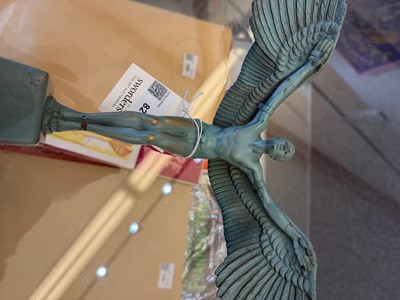Lot 82 - An Art Deco blue patinated-bronze figure of Icarus