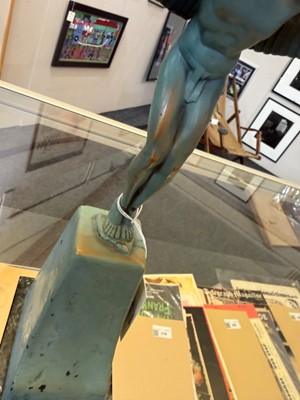 Lot 82 - An Art Deco blue patinated-bronze figure of Icarus