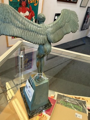 Lot 82 - An Art Deco blue patinated-bronze figure of Icarus