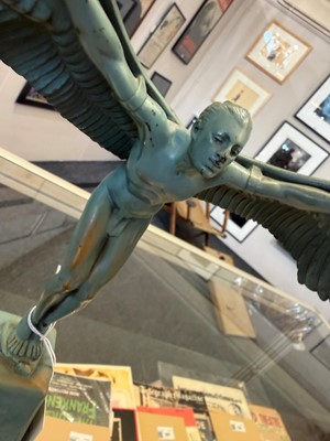 Lot 82 - An Art Deco blue patinated-bronze figure of Icarus