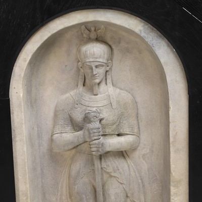 Lot 27 - An intriguing Egyptianesque marble niche carving