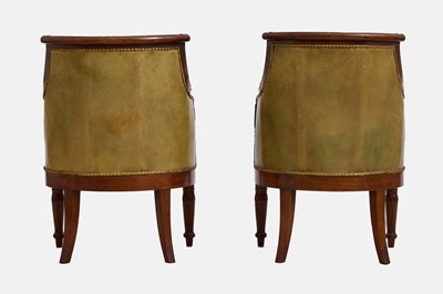 Lot A pair of Empire mahogany bergère library armchairs