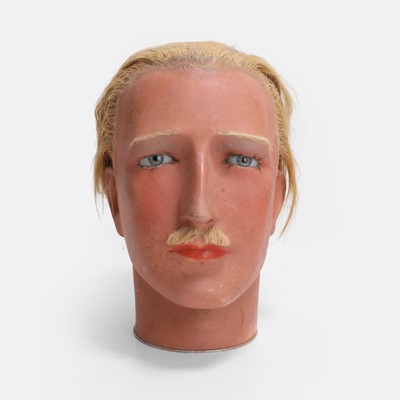 Lot 161 - A painted wax mannequin head