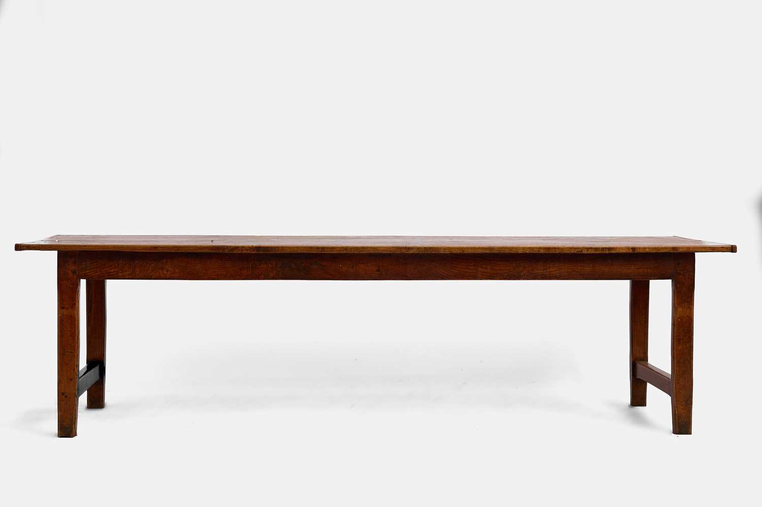 Lot 261 - A large elm farmhouse kitchen table