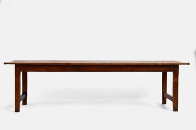 Lot 261 - A large elm farmhouse kitchen table