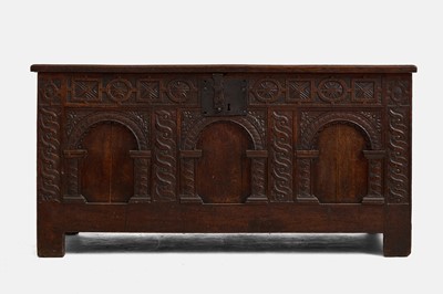 Lot 230 - A Charles II oak coffer