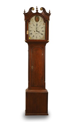 Lot 201 - A George III oak longcase