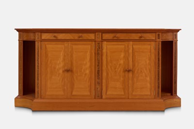 Lot 177 - A bespoke burr walnut, cherry and sycamore sideboard by David Linley