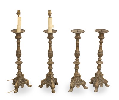 Lot 475 - A pair of large 17th century style table lamps