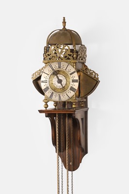Lot 282 - A brass winged lantern clock by Joseph Windmills, London