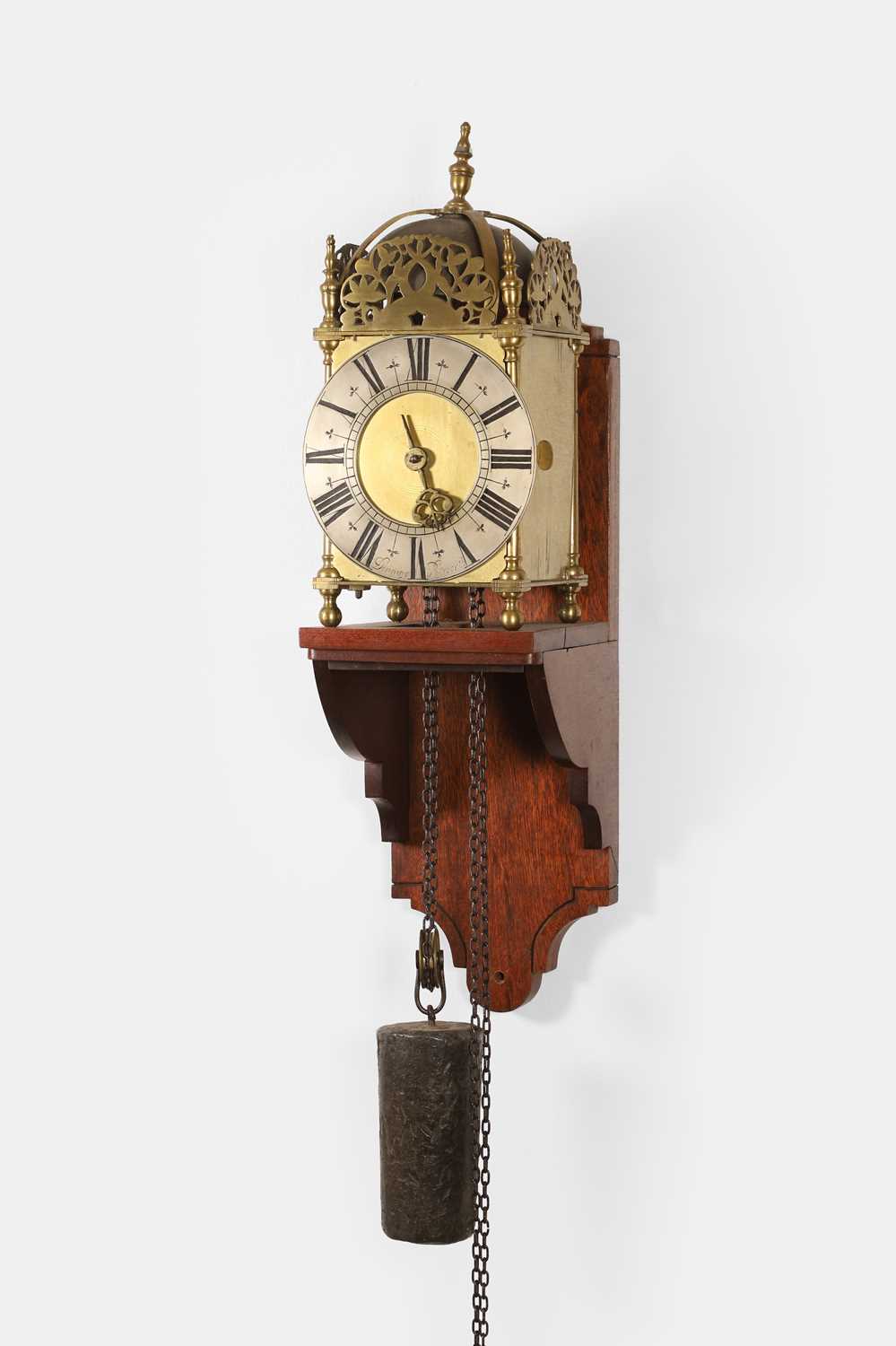 Lot 286 - A brass lantern clock by William Donning, Petworth