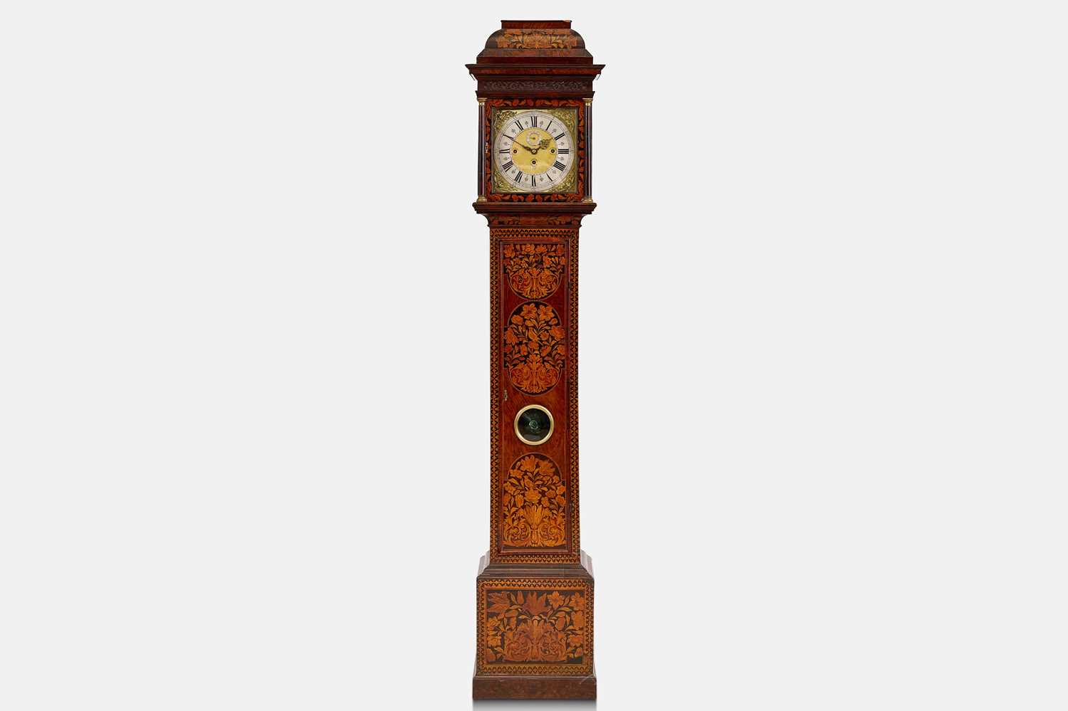 Lot 280 - A Queen Anne marquetry longcase clock by Sam Barrow, Hermatage, London
