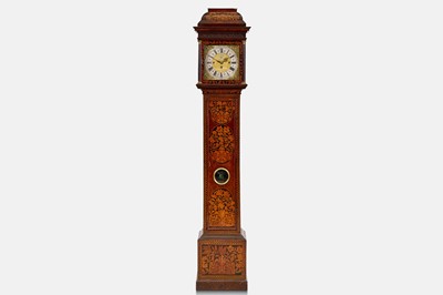 Lot A Queen Anne marquetry longcase clock by Sam Barrow, Hermatage, London