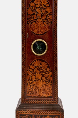Lot A Queen Anne marquetry longcase clock by Sam Barrow, Hermatage, London