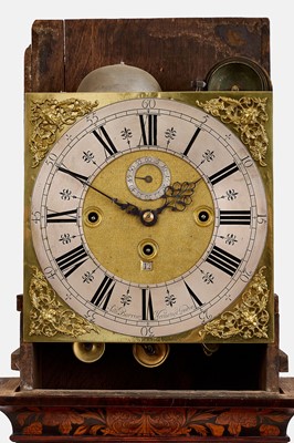 Lot A Queen Anne marquetry longcase clock by Sam Barrow, Hermatage, London